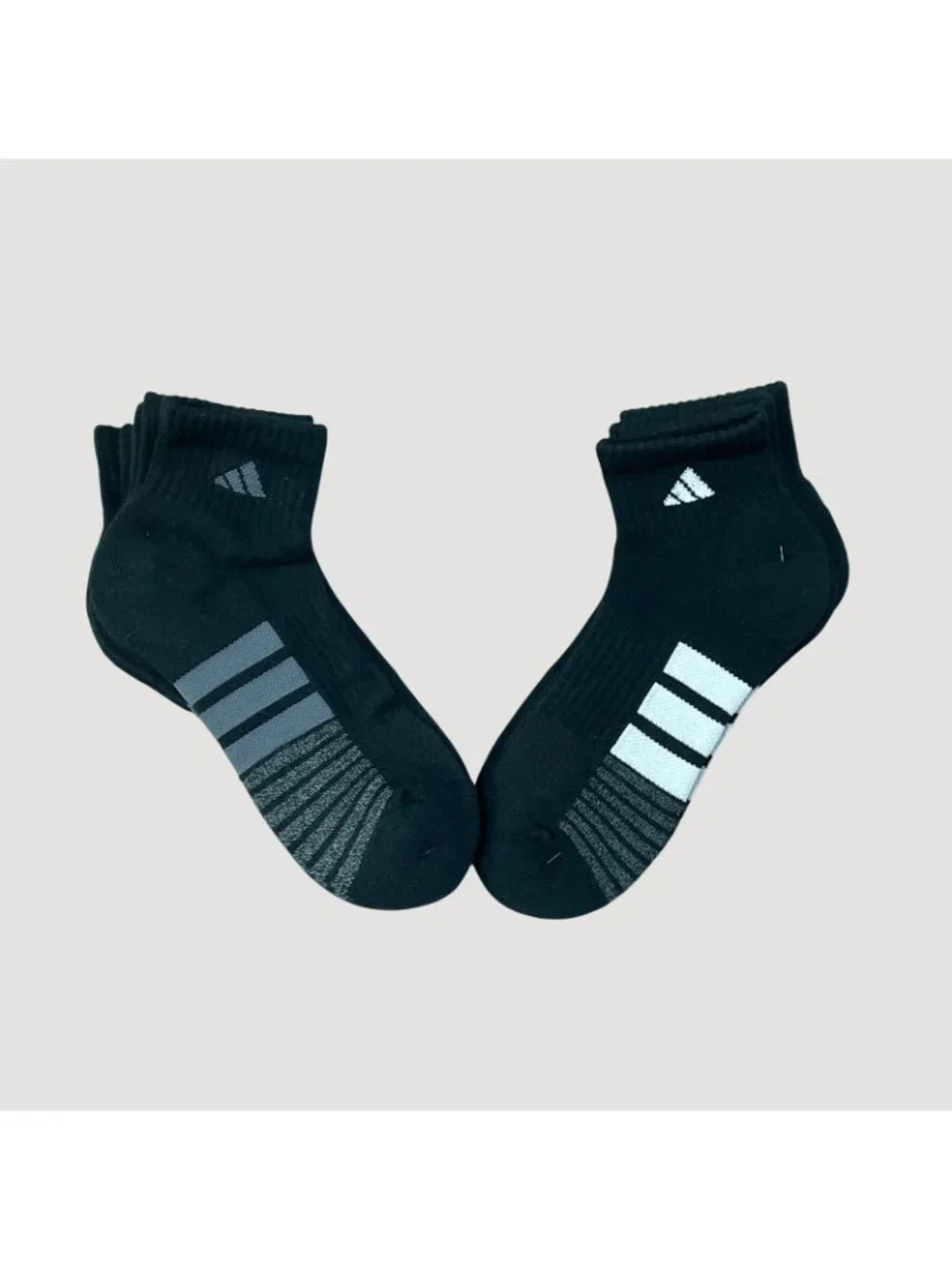 NWOT Adidas 6 Pack Men's Ankle Socks Black & White Striped One size